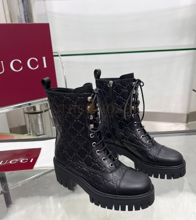 GUCCI CHELSEA BOOTS CALFSKIN LEATHER 5CM WOMEN'S SIZE 35-42 - Women US 5= EU 35= 22.5 cm= UK3