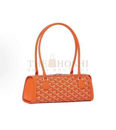 GOYARD COLLECTION ORANGE BURGUNDY CANVAS LEATHER SHOULDER BAG 30*10.5*12CM MASTER QUALITY
