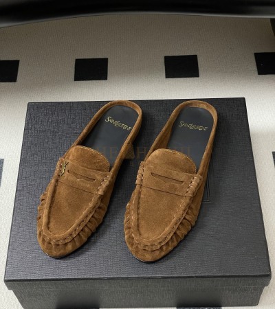SAINT LAURENT YSL LE LOAFER SUEDE EEL TEXTURE MULE MASTER QUALITY - 35